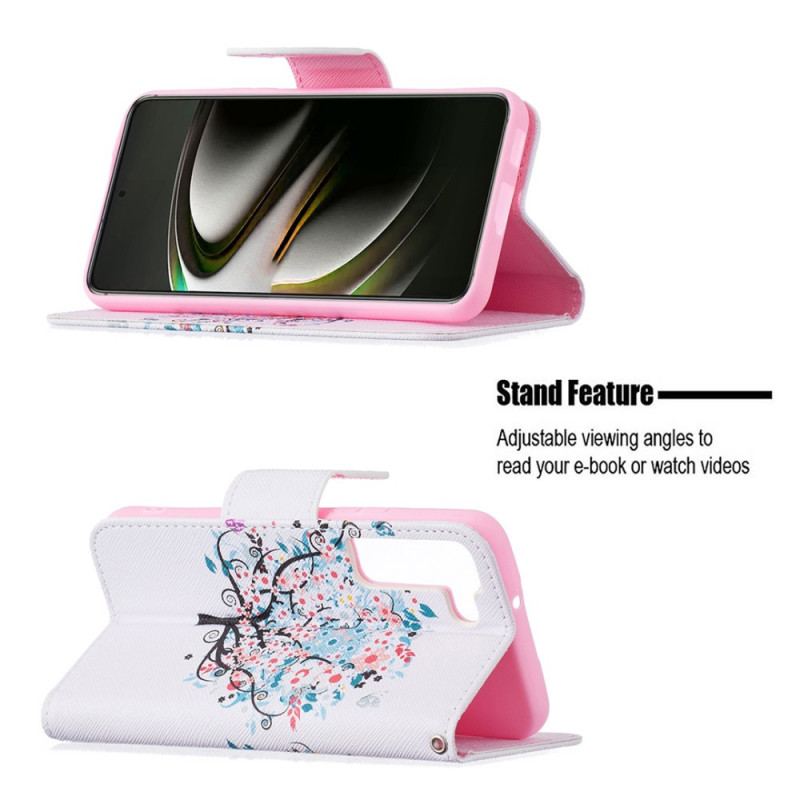 Flip Cover Samsung Galaxy S22 5G Blomstret Træ