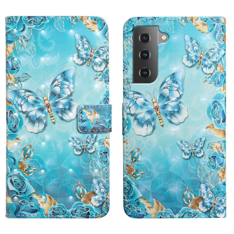 Flip Cover Samsung Galaxy S22 5G Flugt Af Sommerfugle