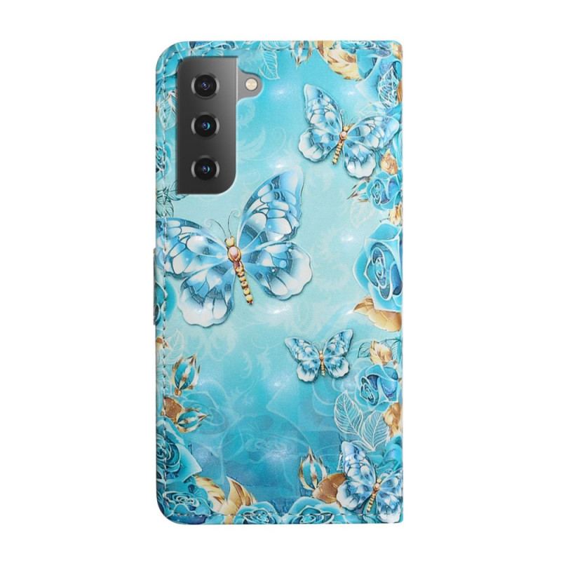 Flip Cover Samsung Galaxy S22 5G Flugt Af Sommerfugle