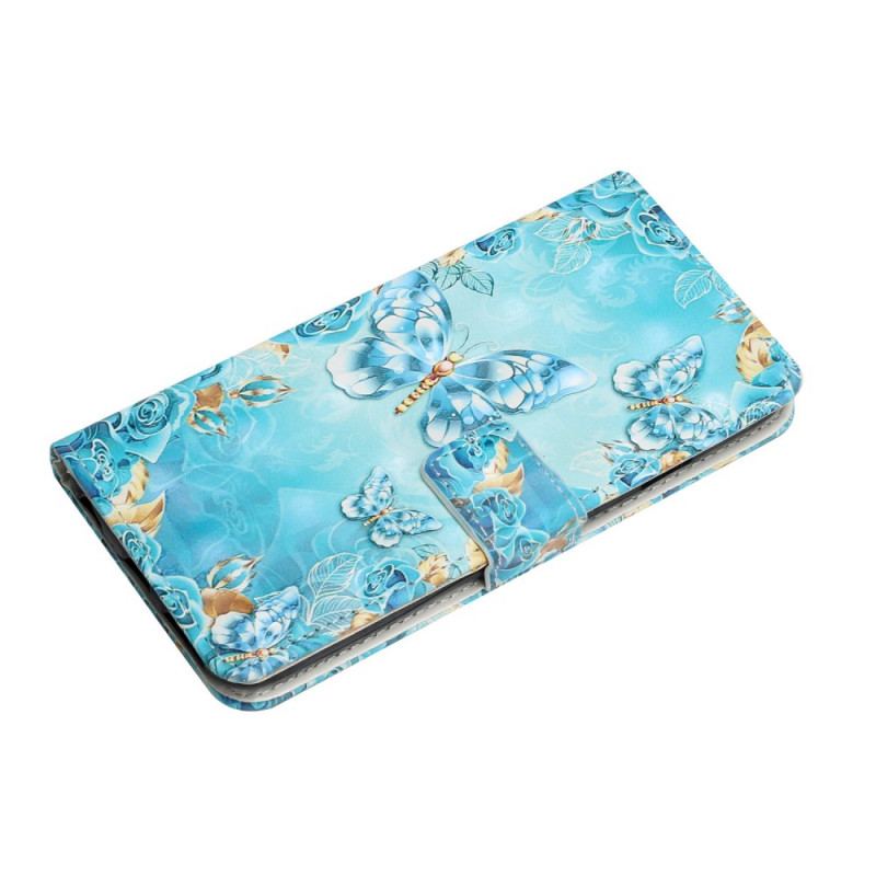 Flip Cover Samsung Galaxy S22 5G Flugt Af Sommerfugle