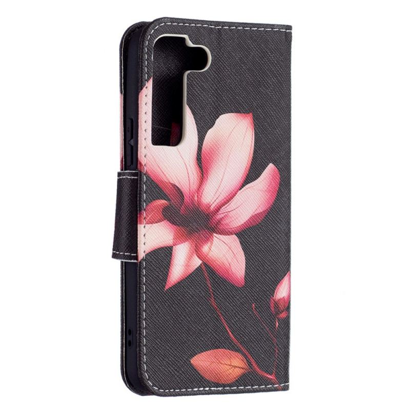 Flip Cover Samsung Galaxy S22 5G Lyserød Blomst