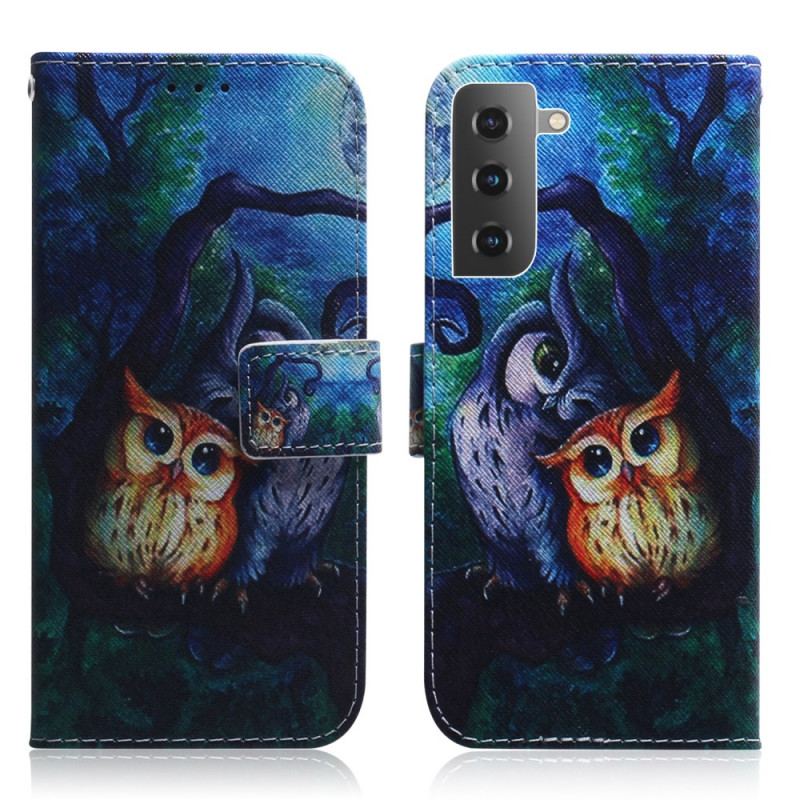 Flip Cover Samsung Galaxy S22 5G Maleri Af Ugler