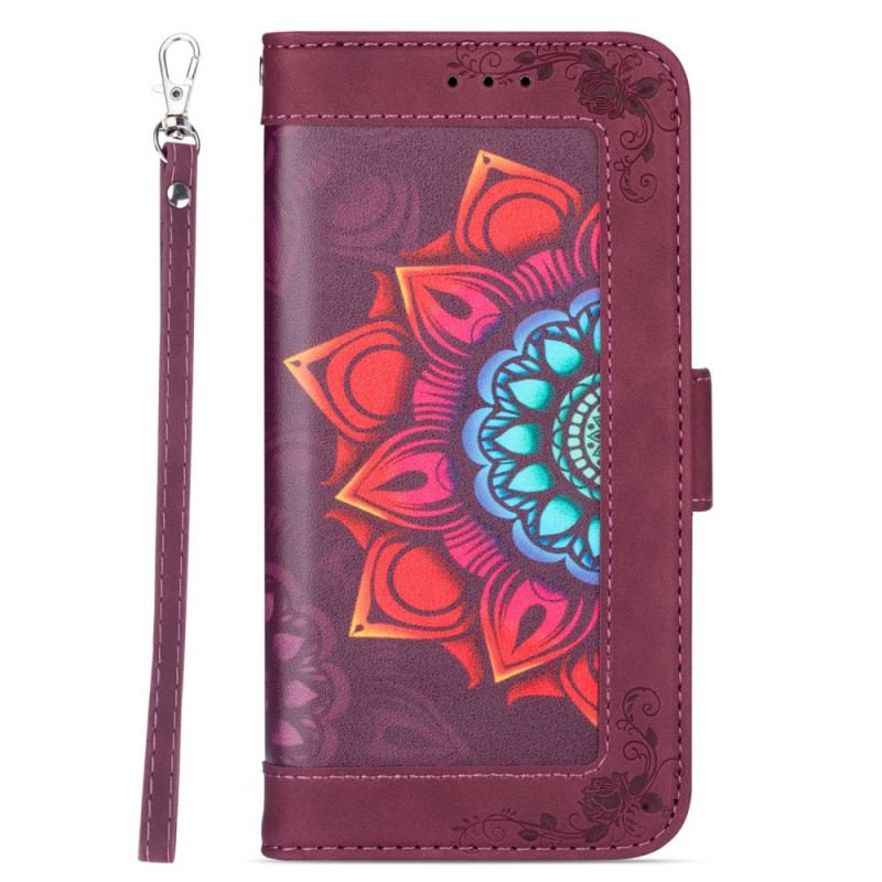 Flip Cover Samsung Galaxy S22 5G Med Snor Strappy Mandala Dekoration