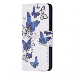 Flip Cover Samsung Galaxy S22 5G Sommerfugle Konger