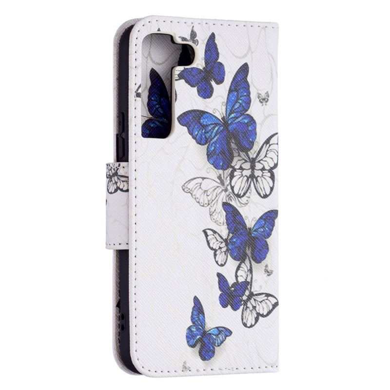 Flip Cover Samsung Galaxy S22 5G Sommerfugle Konger