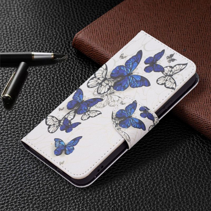 Flip Cover Samsung Galaxy S22 5G Sommerfugle Konger