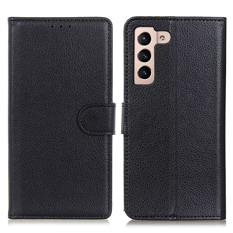 Flip Cover Samsung Galaxy S22 5G Traditionelt Litchi Læder