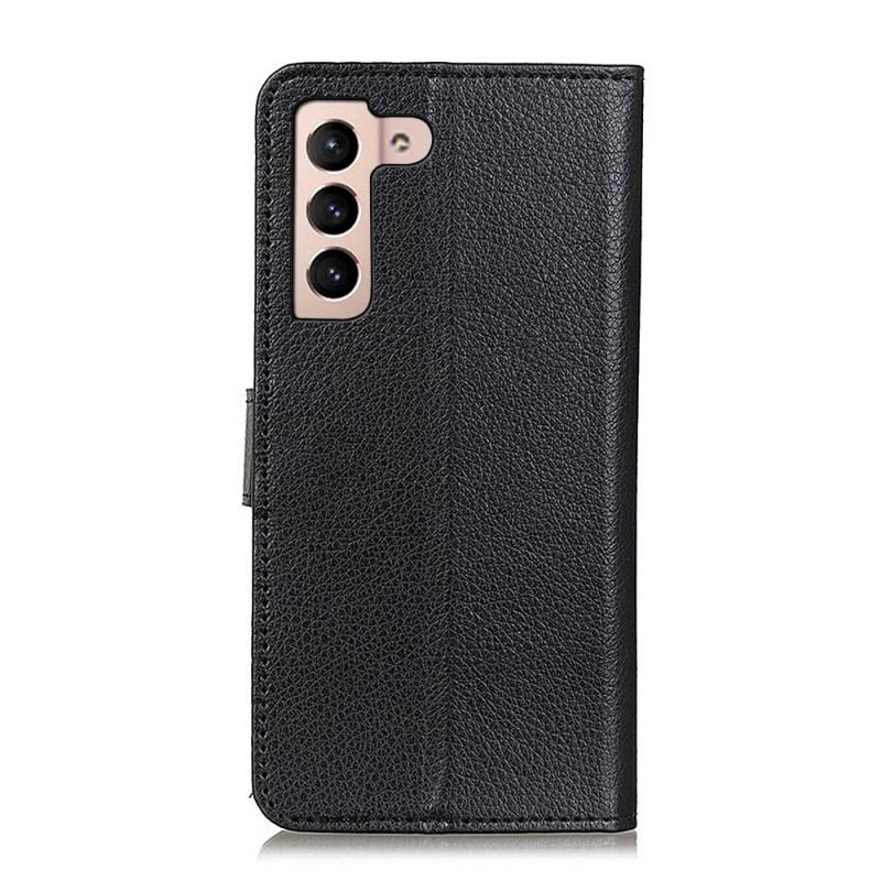 Flip Cover Samsung Galaxy S22 5G Traditionelt Litchi Læder