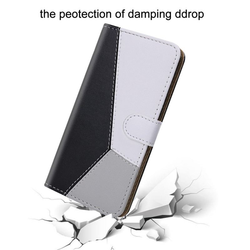 Flip Cover Samsung Galaxy S22 5G Trefarvet Lædereffekt