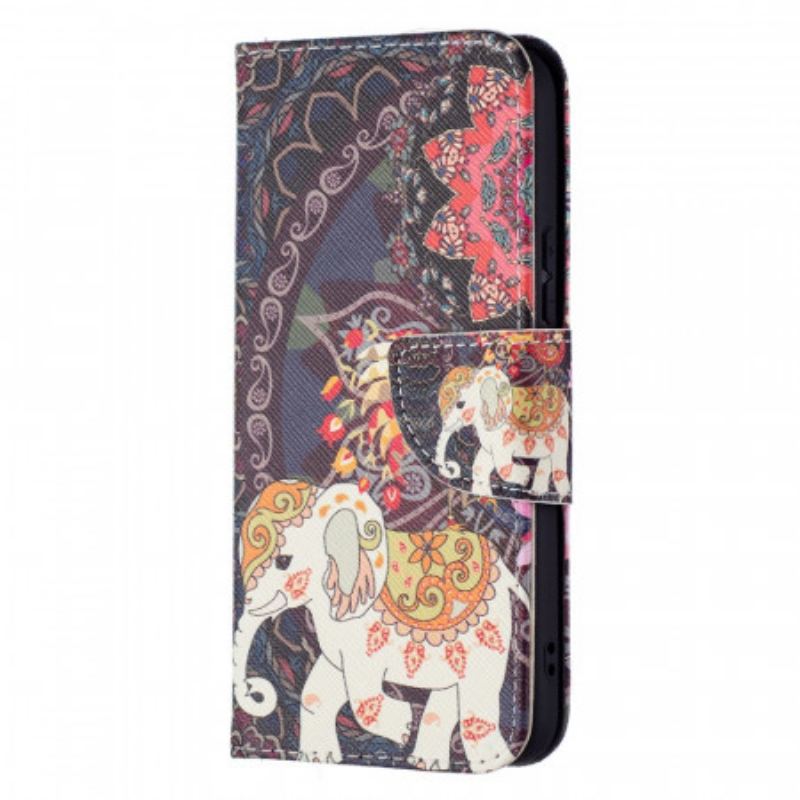 Læder Cover Samsung Galaxy S22 5G Indisk Elefant