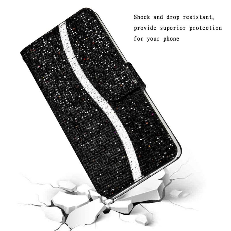 Læder Cover Samsung Galaxy S22 5G Pailletter S Design