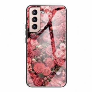 Mobilcover Samsung Galaxy S22 5G Rose Blomster Hærdet Glas