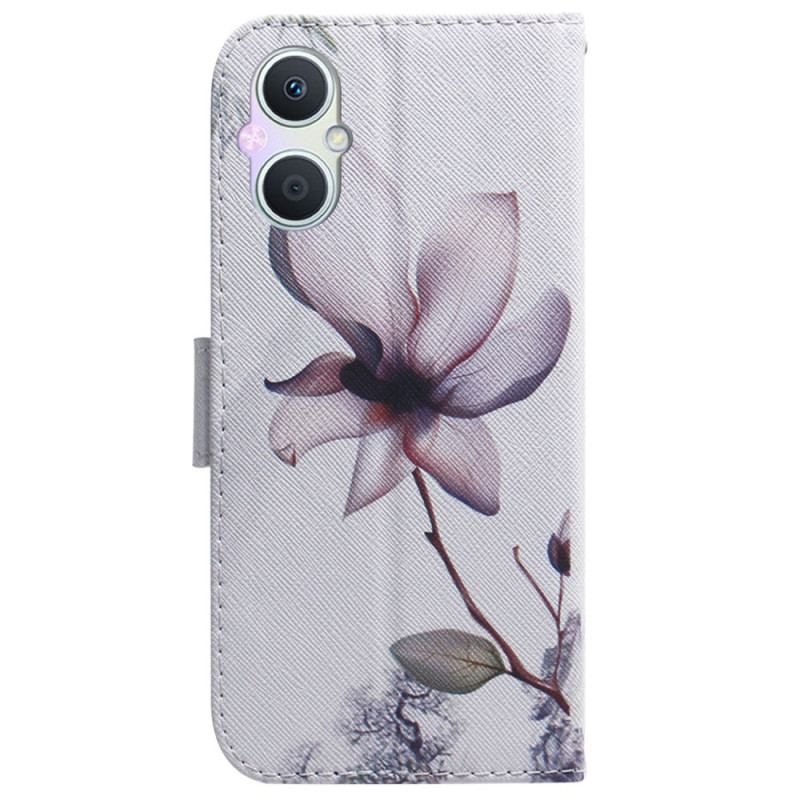 Flip Cover Oppo Reno 8 Lite Lyserød Blomst