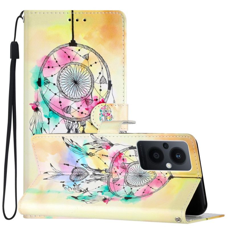 Flip Cover Oppo Reno 8 Lite Med Snor Strap Dream Catcher