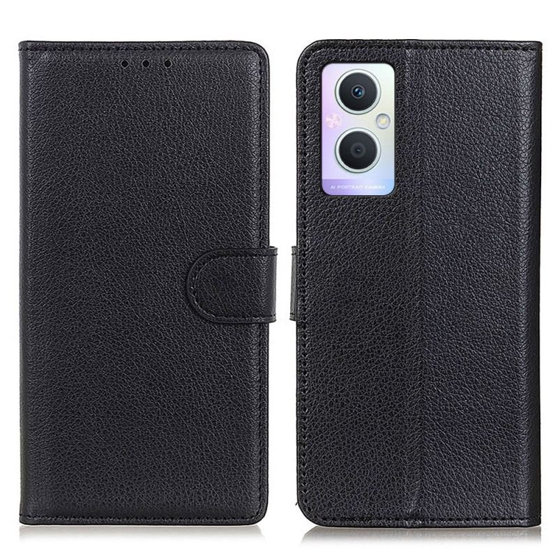 Flip Cover Oppo Reno 8 Lite Traditionel Litchi-læderstil