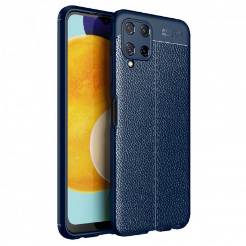 Cover Samsung Galaxy A22 Dobbelt Linje Litchi Læder Effekt