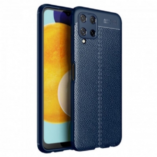 Cover Samsung Galaxy A22 Dobbelt Linje Litchi Læder Effekt