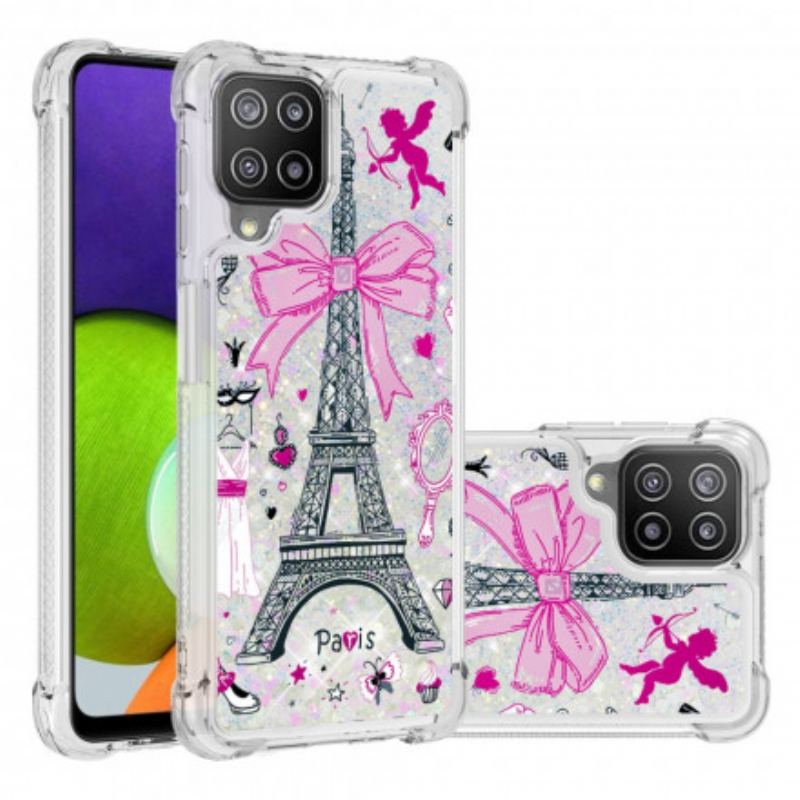 Cover Samsung Galaxy A22 Eiffeltårnets Pailletter