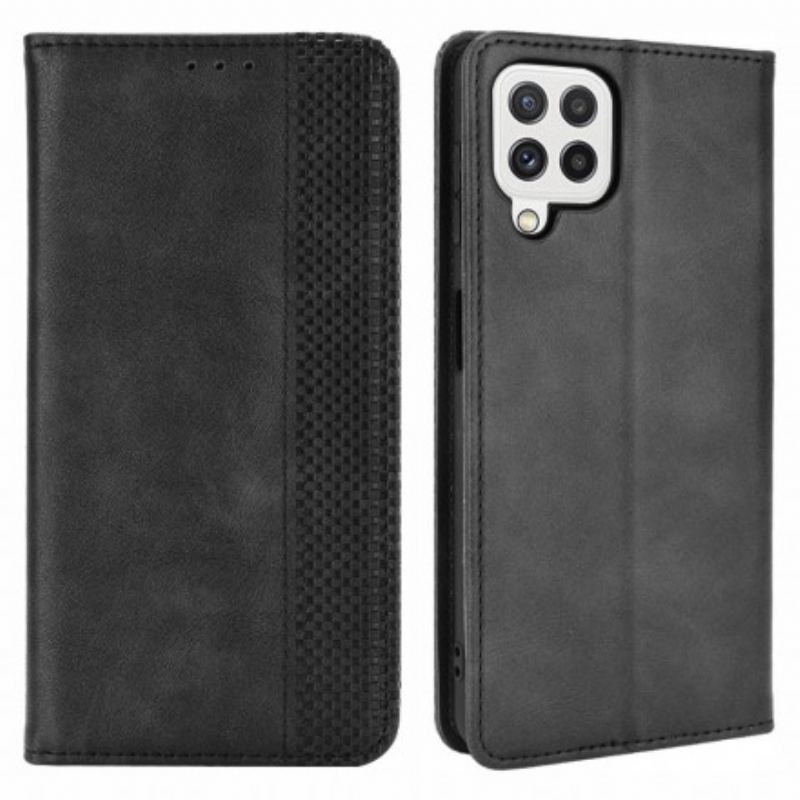 Cover Samsung Galaxy A22 Flip Cover Stiliseret Vintage Lædereffekt