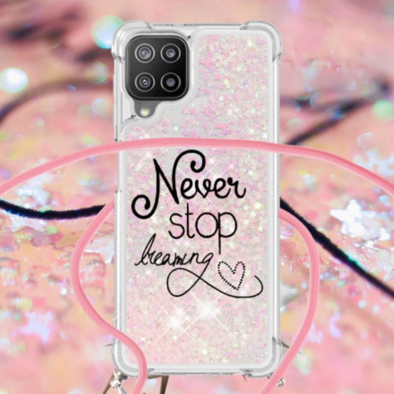 Cover Samsung Galaxy A22 Med Snor Stop Aldrig Med Glittersnøre