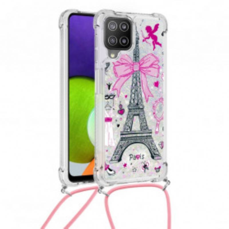 Cover Samsung Galaxy A22 Med Snor Ved Cordon Eiffeltårnet