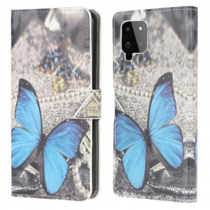 Flip Cover Samsung Galaxy A22 Butterfly Prestige Blå