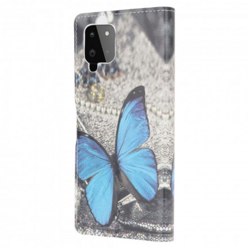 Flip Cover Samsung Galaxy A22 Butterfly Prestige Blå