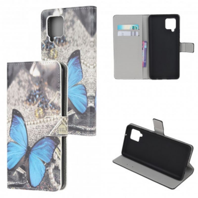 Flip Cover Samsung Galaxy A22 Butterfly Prestige Blå