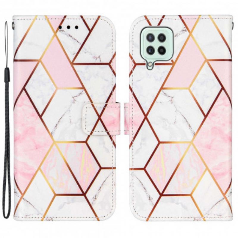 Flip Cover Samsung Galaxy A22 Geometrisk Marmor