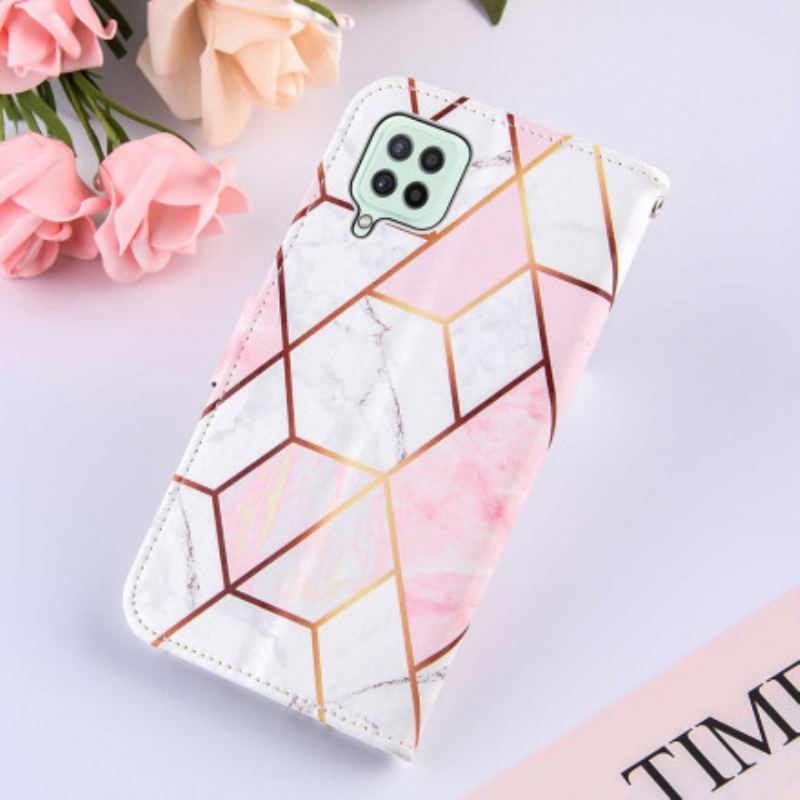 Flip Cover Samsung Galaxy A22 Geometrisk Marmor