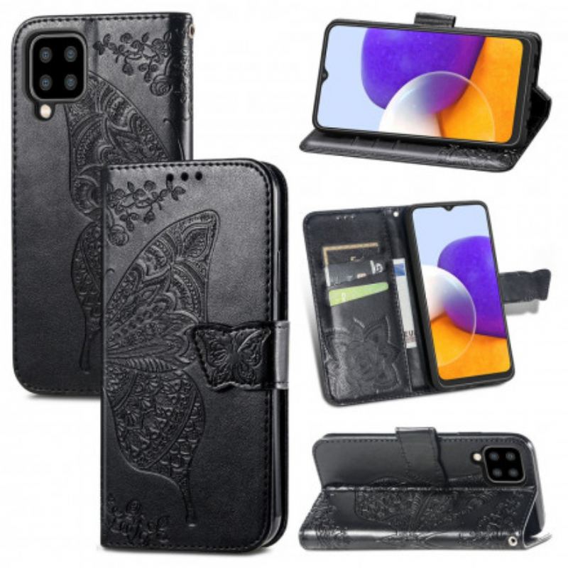 Flip Cover Samsung Galaxy A22 Halve Sommerfugle