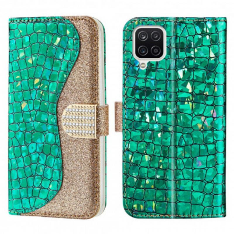 Flip Cover Samsung Galaxy A22 Krokodille Diamanter