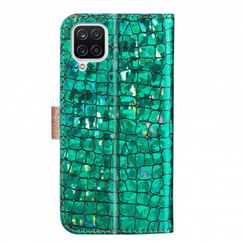 Flip Cover Samsung Galaxy A22 Krokodille Diamanter