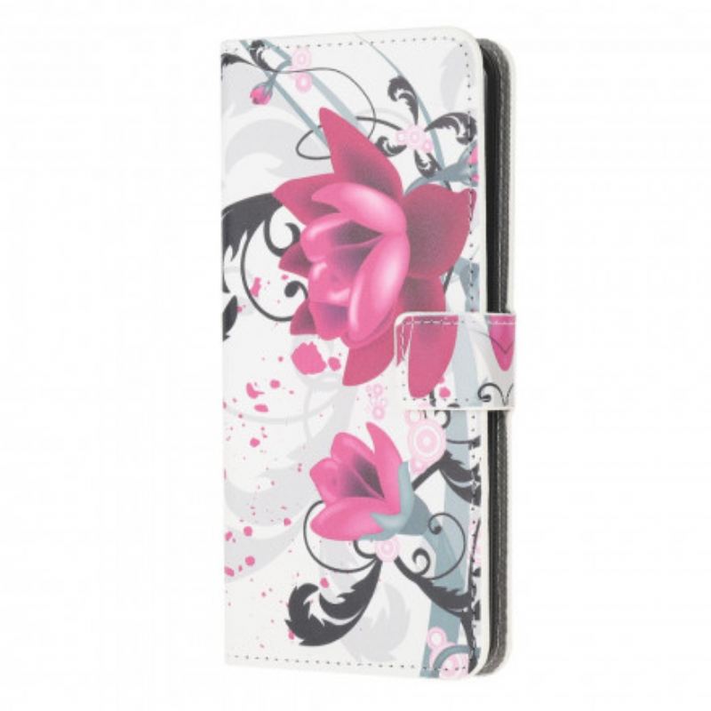 Flip Cover Samsung Galaxy A22 Tropiske Blomster