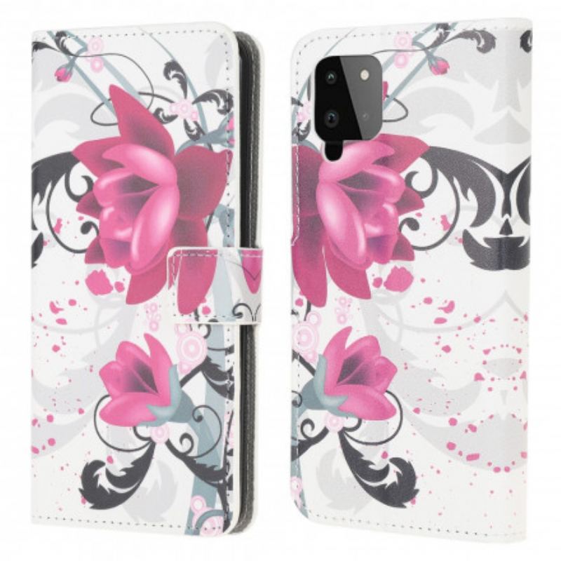 Flip Cover Samsung Galaxy A22 Tropiske Blomster