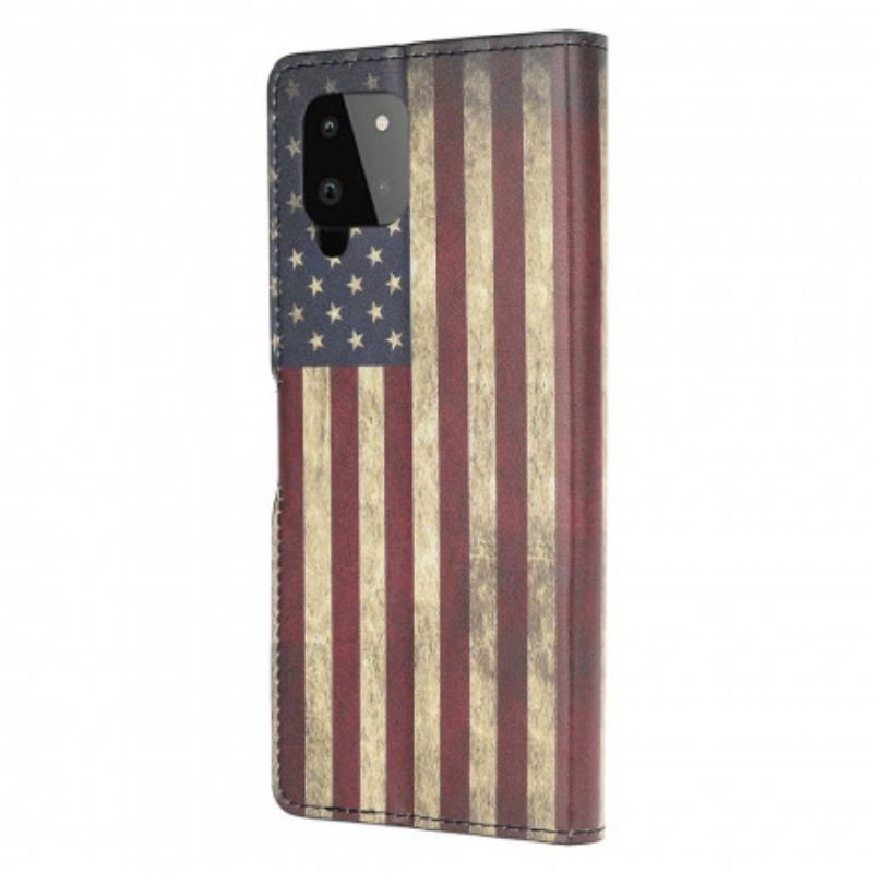 Læder Cover Samsung Galaxy A22 Amerikansk Flag