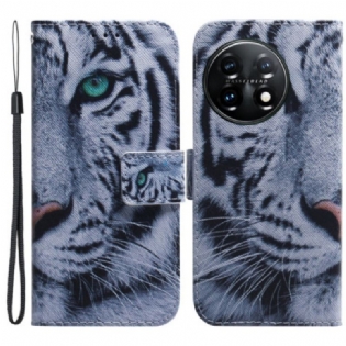 Flip Cover OnePlus 11 5G Hvid Tiger