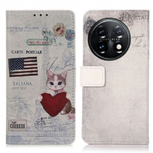 Flip Cover OnePlus 11 5G Rejsende Kat