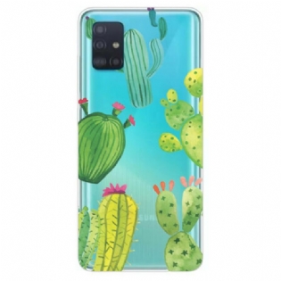 Cover Samsung Galaxy A71 Akvarel Kaktusser