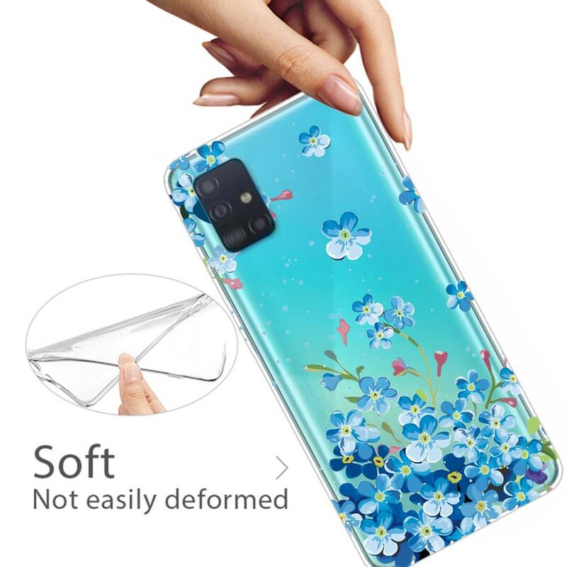 Cover Samsung Galaxy A71 Blå Blomster