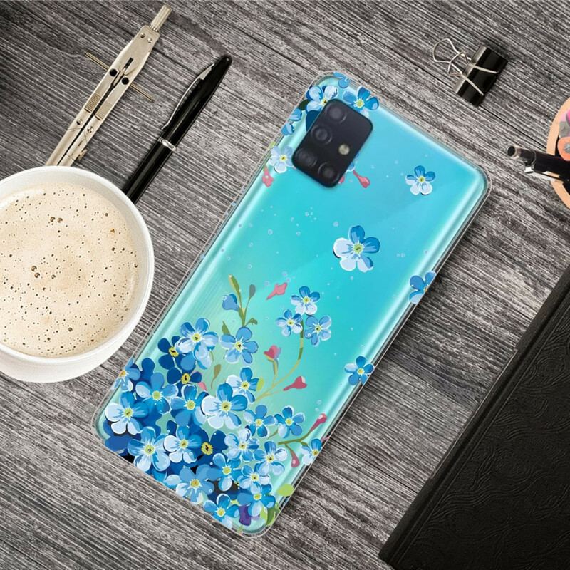 Cover Samsung Galaxy A71 Blå Blomster