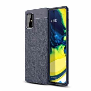 Cover Samsung Galaxy A71 Dobbelt Linje Litchi Læder Effekt