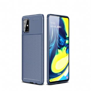 Cover Samsung Galaxy A71 Fleksibel Kulfibertekstur