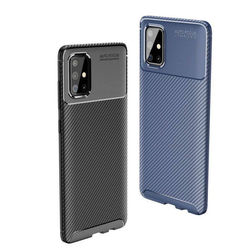 Cover Samsung Galaxy A71 Fleksibel Kulfibertekstur