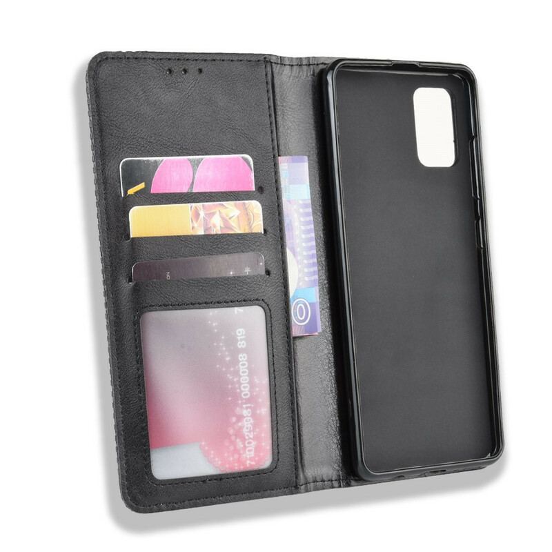 Cover Samsung Galaxy A71 Flip Cover Stiliseret Vintage Lædereffekt