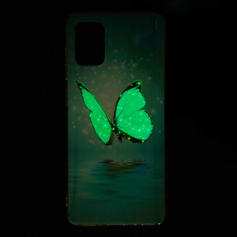 Cover Samsung Galaxy A71 Fluorescerende Blå Sommerfugl