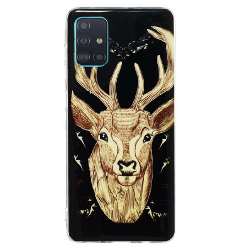 Cover Samsung Galaxy A71 Fluorescerende Majestic Deer