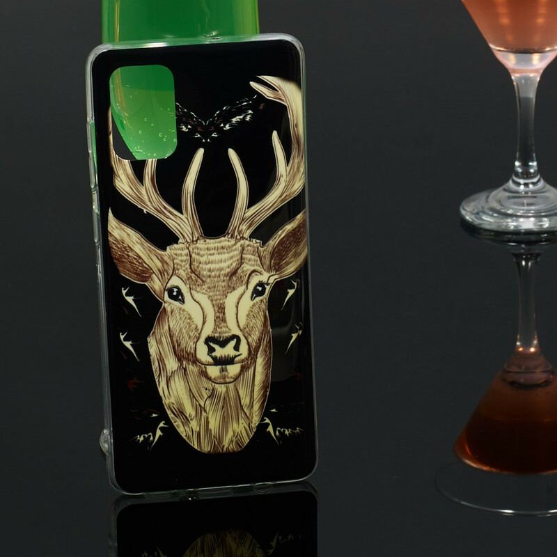 Cover Samsung Galaxy A71 Fluorescerende Majestic Deer