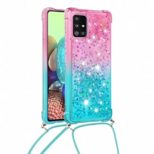 Cover Samsung Galaxy A71 Silikone Pailletter Og Snor