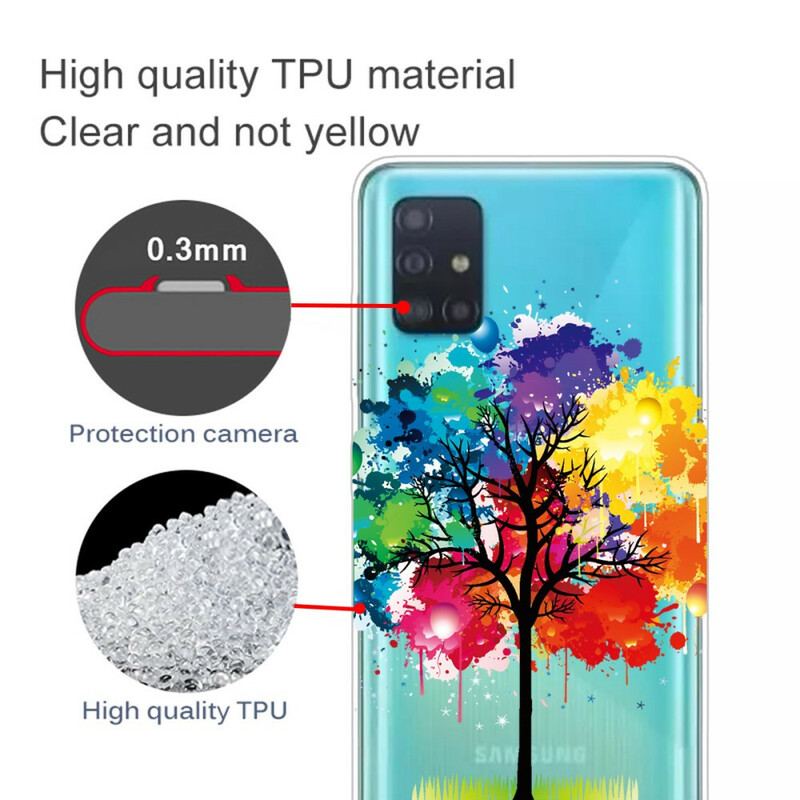 Cover Samsung Galaxy A71 Sømløst Akvareltræ